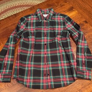 Vineyard Vines Women's Plaid Button Down Shirt - Black, Red, Green